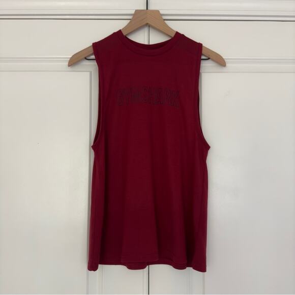 Gymshark sleeveless athletic tank top gym workout red black Athleisure active S - Picture 1 of 11